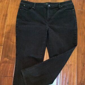 Talbots Women Petite Size 16P Slim Ankle Jeans Black Stretch 5-pocket Inseam 26